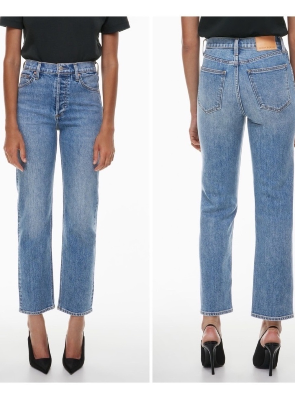 Denim Forum Light Wash Arlo Hi-Rise Straight Jean 28L SZ 26